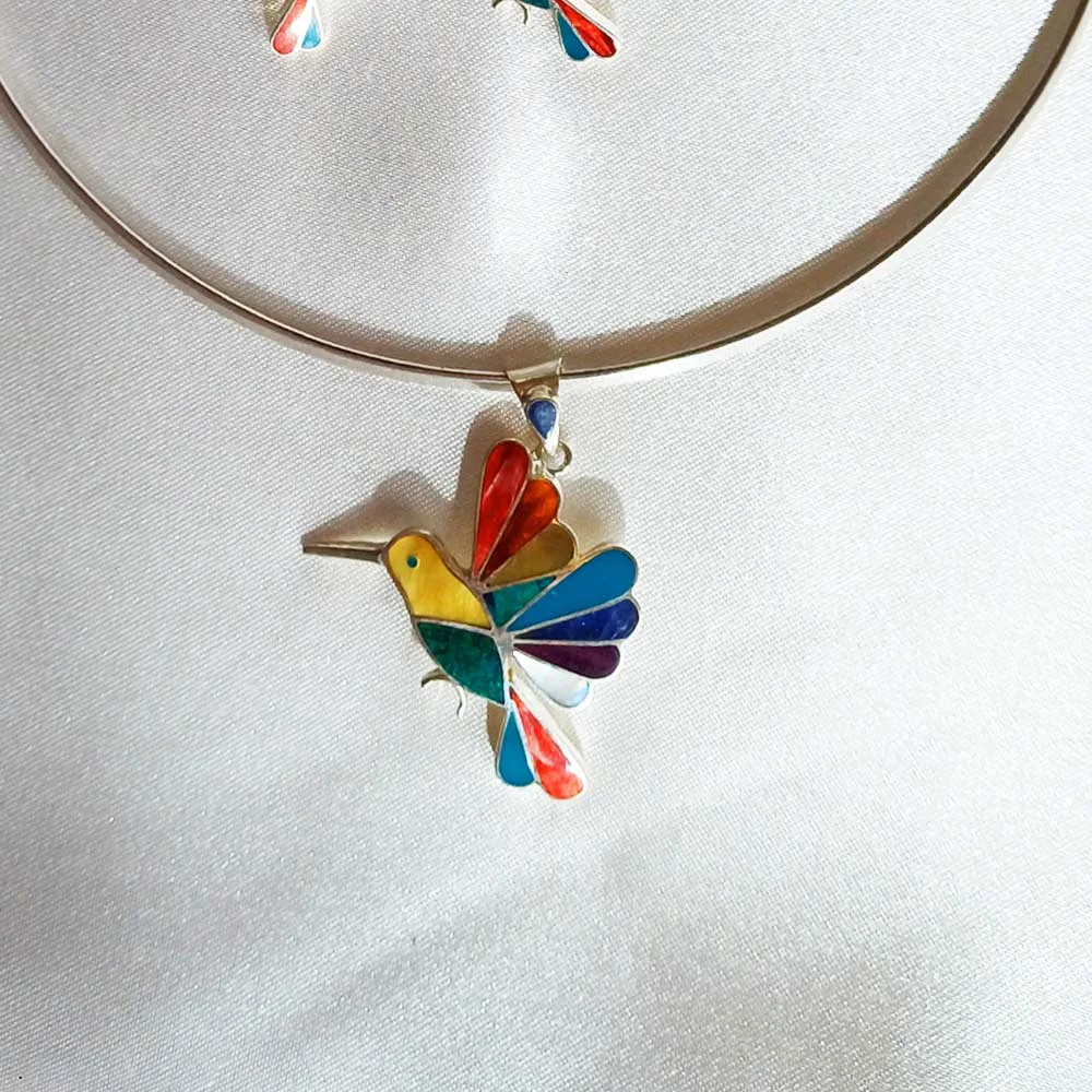 Colibri-crisocola-azul-pendant