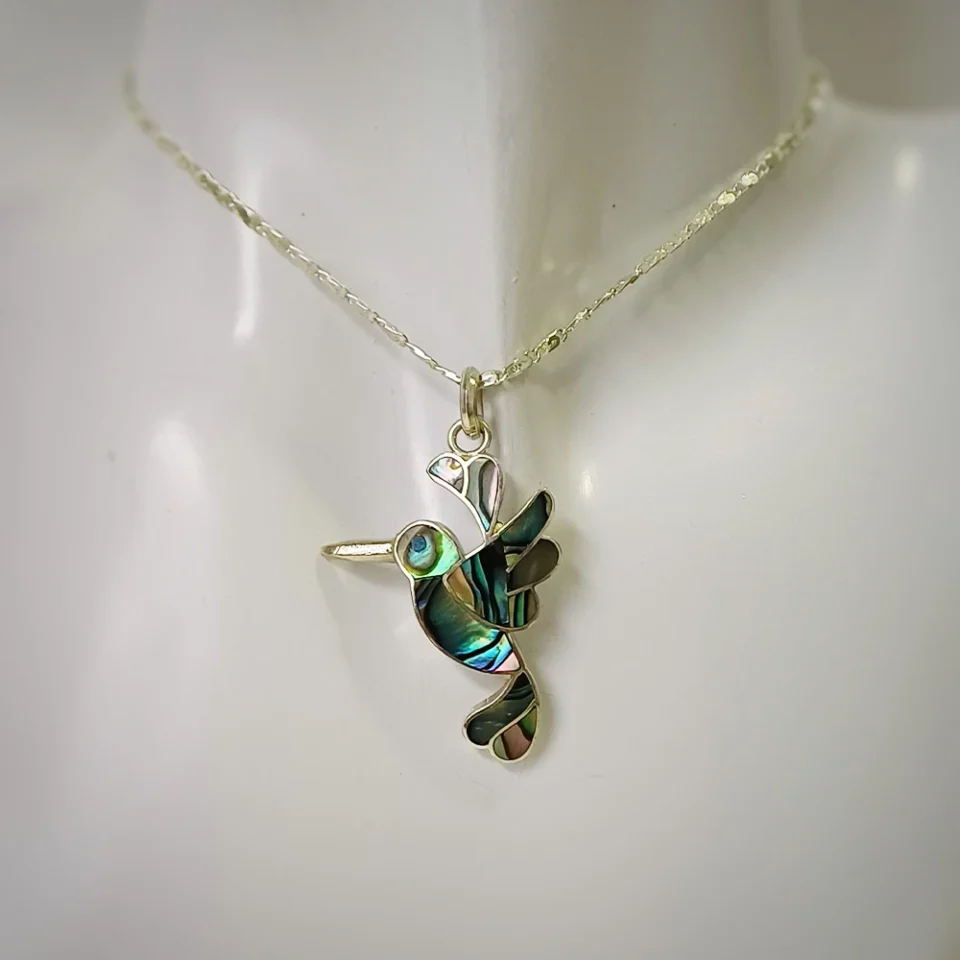 Hummingbird Abalone Pendant