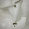 Dragonfly Nacre & Onyx Set of Earrings and Pendant