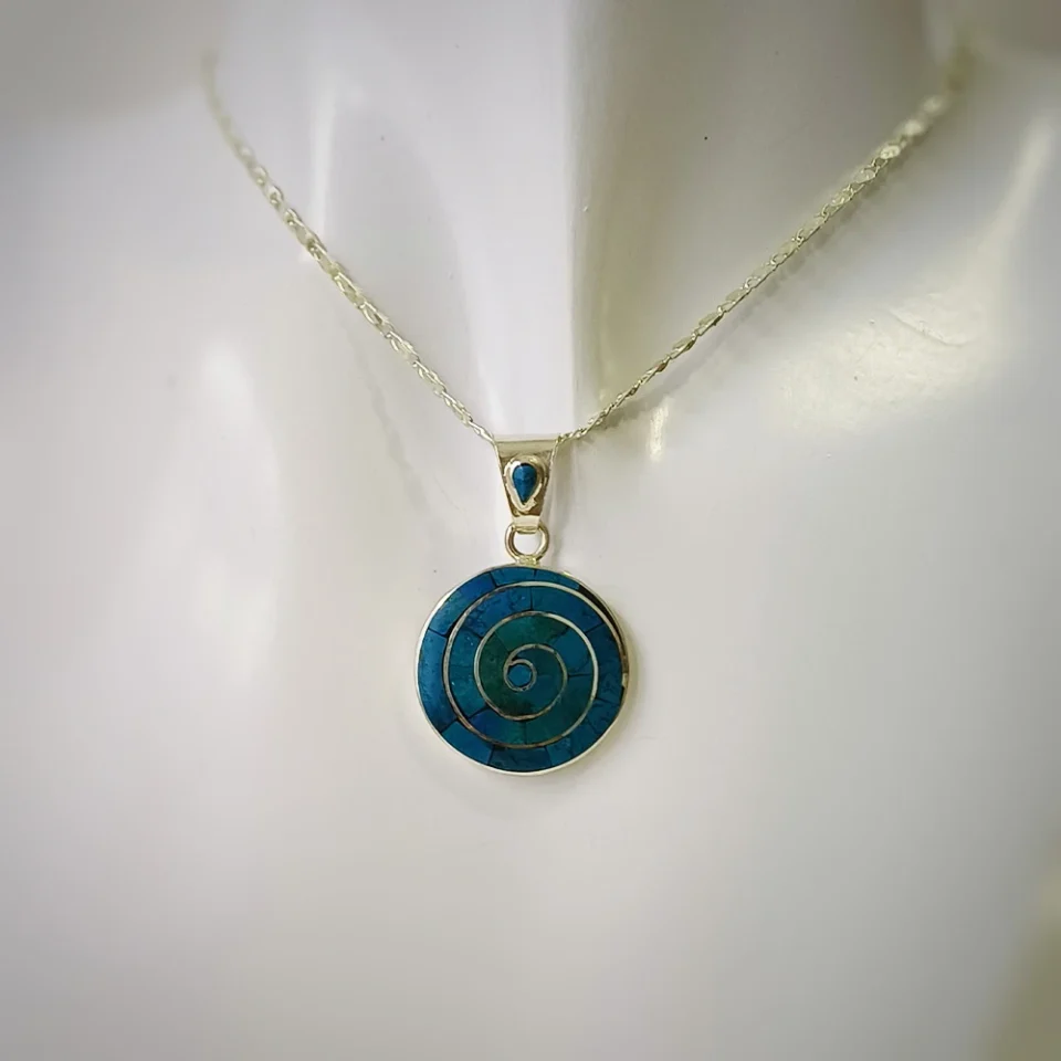 Spiral Chrysocolla Pendant
