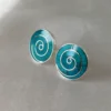 Spiral Chrysocolla stud Earrings (M)