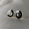Spiral Abalone Nacre Onyx stud Earrings (S)